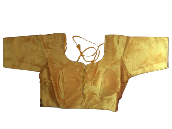 Raw Silk Yellow Designer Blouse 20